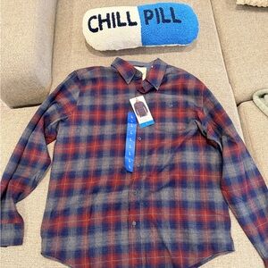 Weatherproof Navy and Burgundy Plaid Shirt